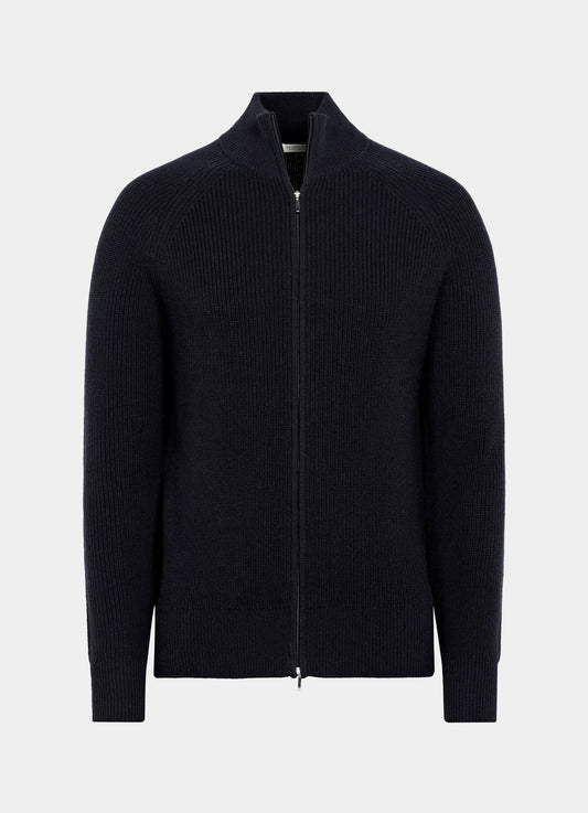 Navy Wool Cardigan